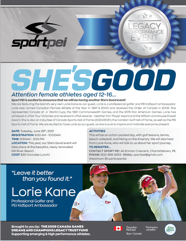 SportPEI's tweet photo. Sport PEI will be hosting a She's Good event at the newly renovated @millriverpei. 10AM to 3PM on Tuesday, June 29th, it will be a day full of activities for girls aged 12-16.

Spaces are limited!

Click here to register: https://t.co/ji6YQLA3Bk

#ShesGood #PEI https://t.co/OiK4KBq2vS