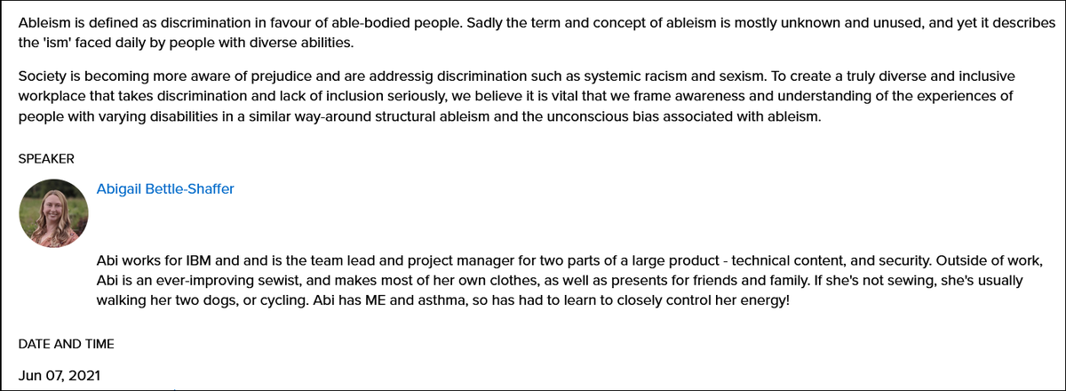 Looking forward to the "Ableism" session that's starting now! #STCsummit #stc21 @stc_org <a href="/STC_Summit/">STC Summit</a>