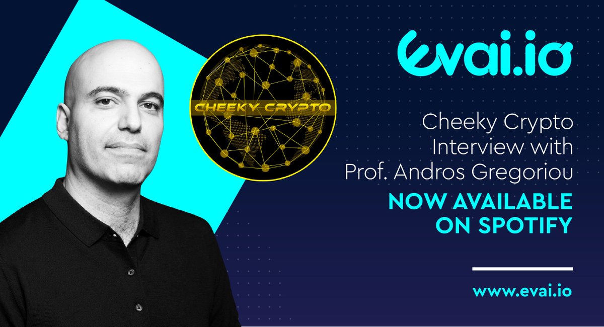 evai_io's tweet photo. The guys at @CheekyCrypto caught up with our Chief Research Officer, @AndrosProf, to discuss how #Evai is democratising the #cryptoasset world through AI, machine learning and academic research 🔥

WATCH NOW 👉 https://t.co/ORNvTdg5RX

#Crypto #CheekyCrypto #JoinTheEvailution https://t.co/F1TuBSmwmw