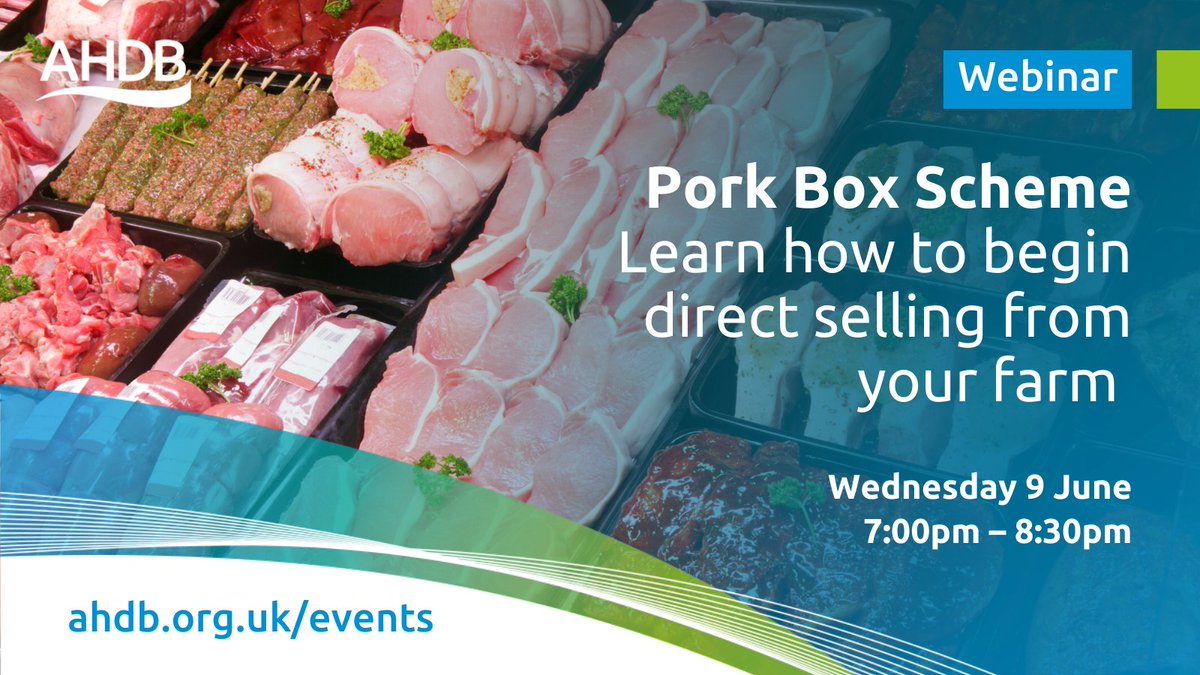 Are you a small scale producer looking to start up, or are running your own farm pork box scheme? This webinar is the perfect opportunity to learn about AHDB’s Pork Box Scheme from key industry experts and an experienced pedigree pork producer. 

Book now: ahdb.org.uk/events/pork-bo…