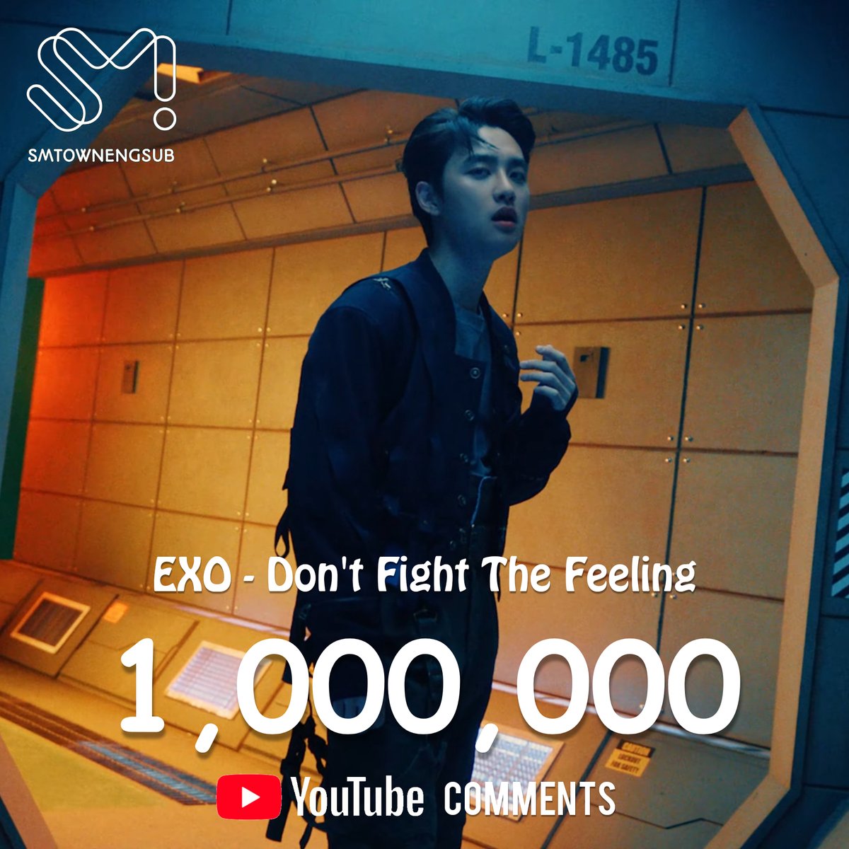 .@weareoneEXO 'Don't Fight The Feeling' becomes the fastest SM music video to hit 1,000,000 comments on YouTube (5 hours) #EXO_DFTFOutNow