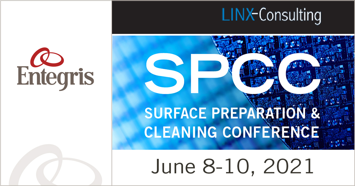 Entegris's tweet image. #Entegris is pleased to be a sponsor of #SPCC2021, the world's largest conference dedicated to cleaning &amp;amp; preparation. We invite you to join us at our virtual exhibit &amp;amp; presentations during the online conference. bit.ly/3fTLR5u #CMPpads #semiconductors #advancednodes