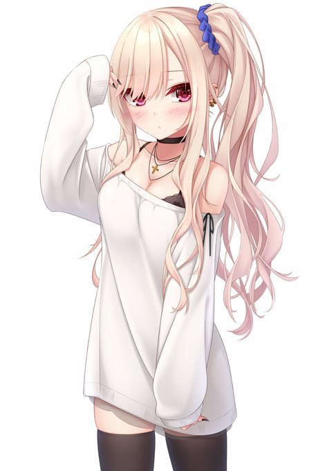 オフショルニットのサイドテール #オリジナル #女の子 https://t.co/tajPaHRa1e 