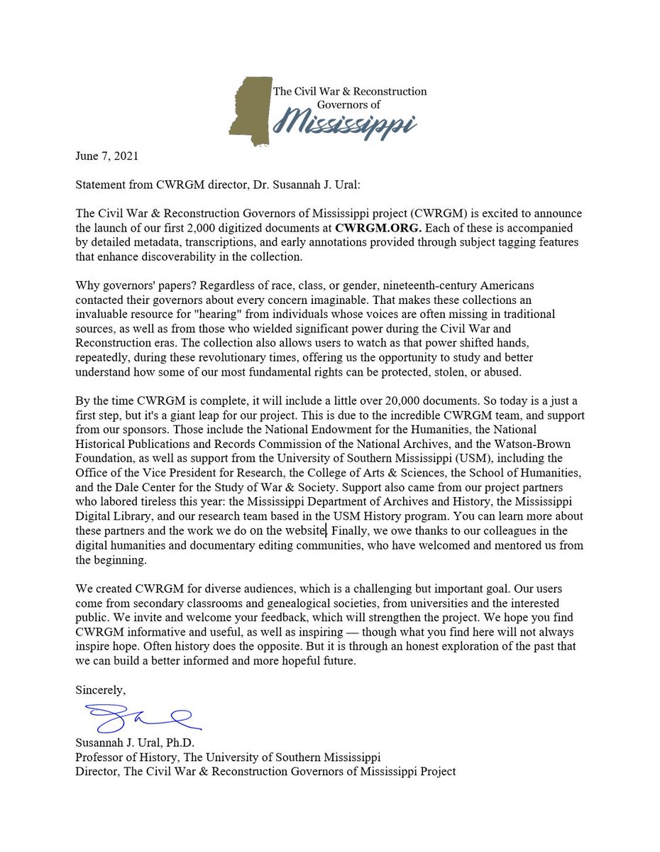 Civil War & Reconstruction Governors of MS tweet media