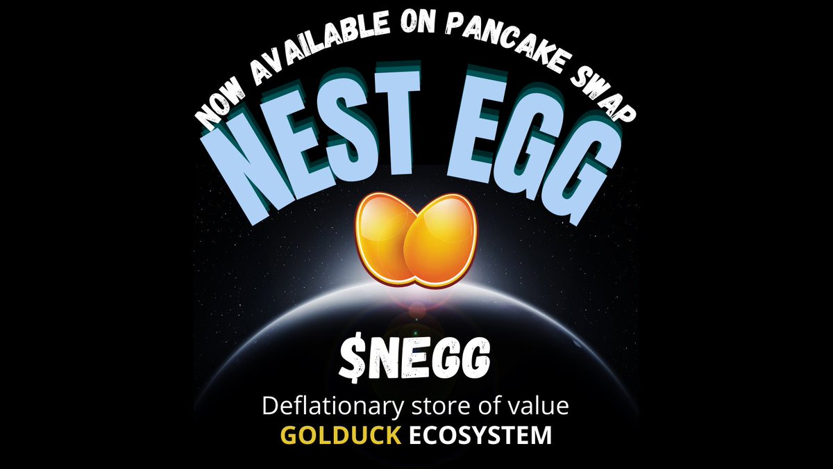 golducktoken's tweet photo. $NEGG the second token of the GOLDUCK Ecosystem is now available to buy on pancake:

BUY ON PANCAKE: https://t.co/cFvrcE23cW

A limited supply will be available on pancakeswap. The majority of NEGG supply will only be available through staking GOLDUCK on the GOLDUCK SWAP Aug 2021 https://t.co/yCBoWQyClZ