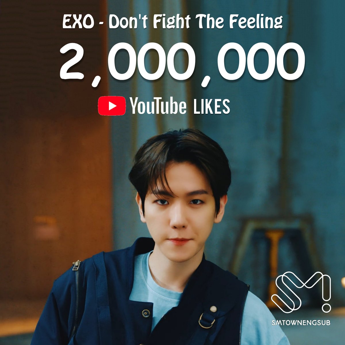 .@weareoneEXO 'Don't Fight The Feeling' becomes the fastest SM music video to hit 2,000,000 likes on YouTube (6 hours) #EXO_DFTFOutNow