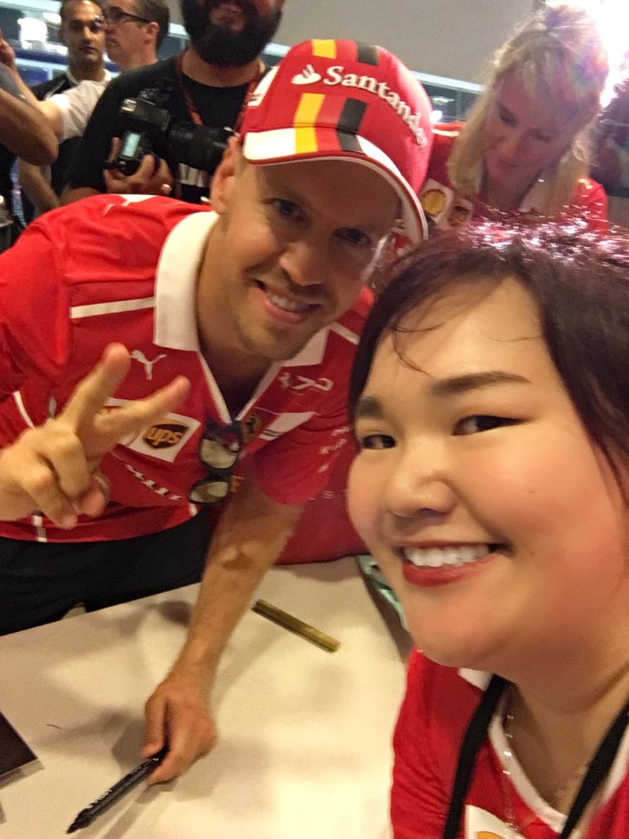 miyake9's tweet photo. Some of my favorite selfies I took with Seb over the years in Singapore. Hopefully Iβll have the chance to take photos with #sebingreen. Since the #SingaporeGP is cancelled again this year Iβll miss this King of Marina Bay and the GP very much. ππ https://t.co/mdR60uvkDQ