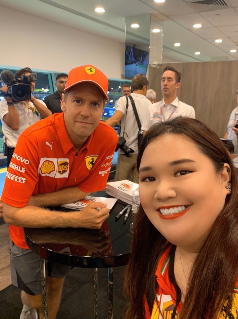 miyake9's tweet photo. Some of my favorite selfies I took with Seb over the years in Singapore. Hopefully Iβll have the chance to take photos with #sebingreen. Since the #SingaporeGP is cancelled again this year Iβll miss this King of Marina Bay and the GP very much. ππ https://t.co/mdR60uvkDQ