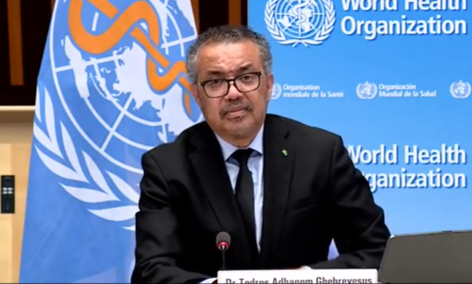 ANI's tweet photo. With the increased global transmission of variants of concern including the Delta variant, lifting restrictions too quickly could be disastrous for those who are not vaccinated: WHO Director-General Tedros Adhanom Ghebreyesus https://t.co/0KB5st73Xd