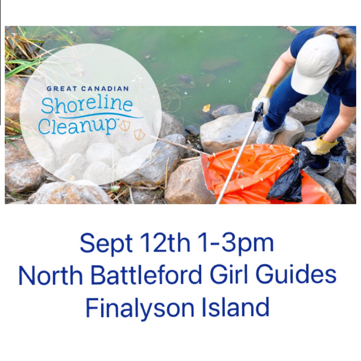 BattlefordsGGC's tweet photo. Save the date! All North Battleford Units are invited to participate in the Great Canadian Shoreline Cleanup Sept 12th 1-3pm. More information to come closer to event! #shorelinecleanup #girlguidesofcanada https://t.co/7GXWiCEIp5