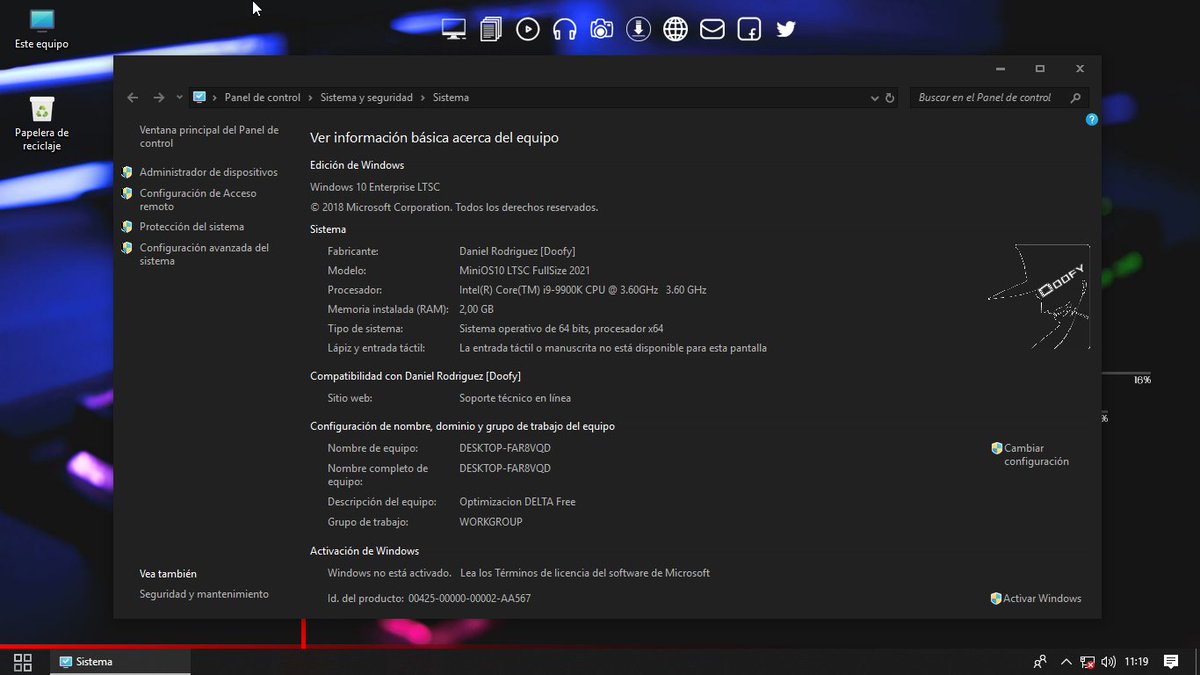 xdoofy92's tweet photo. Pronto disponible para descarga MiniOS10 LTSC FullSize 2021, atentos al canal de YouTube para saber de que va exactamente y cual es la diferencia con el resto de los #WindowsMiniOS https://t.co/TsrGhCmjd8 https://t.co/gqtTJFzUxO