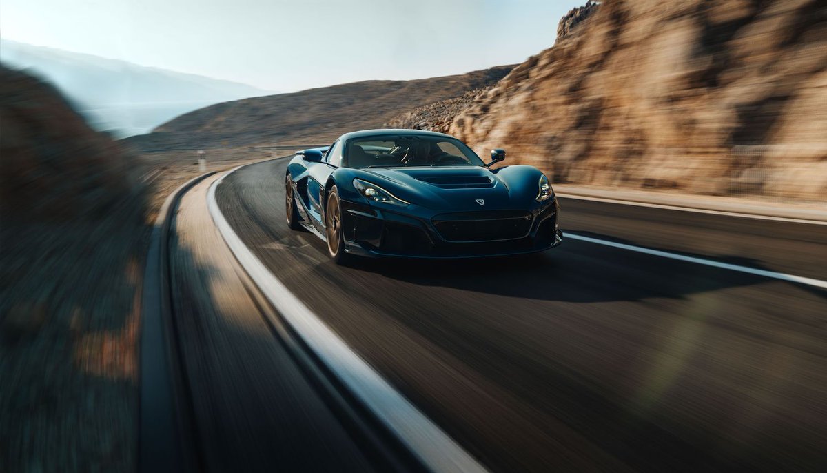 CARandDRIVER's tweet photo. The 2021 @AutomobiliRimac Nevera upends the hypercar paradigm: https://t.co/4zmL52D8gJ https://t.co/r8L09bgYbi
