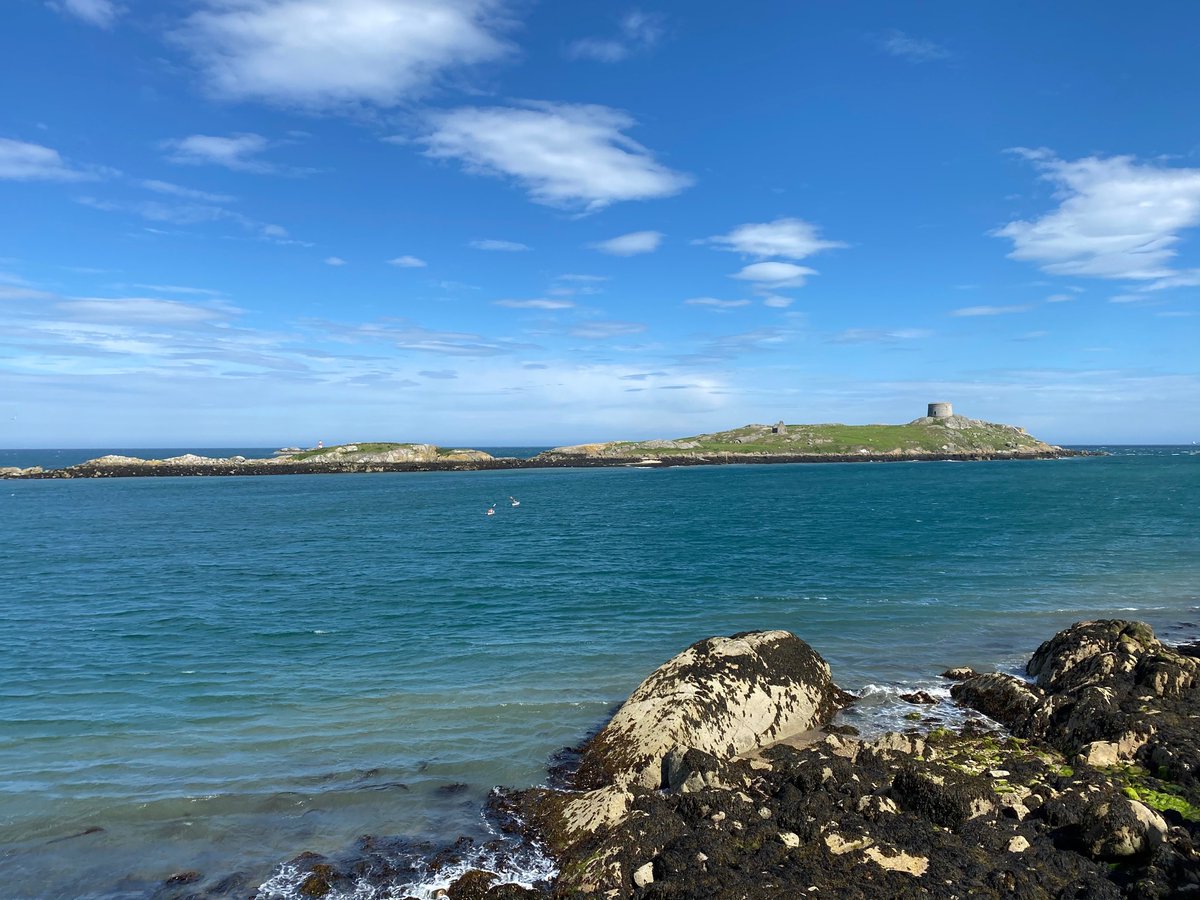 Dalkey Island, Dublin Bay-archaeological dig on promontory to left revealed largest collection of early medieval Mediterranean pottery &amp; Frankish glass found in Ireland. Local Dalkey residents likely consuming imported olive oil, fine wines, &amp; exotic foods. No great change then..