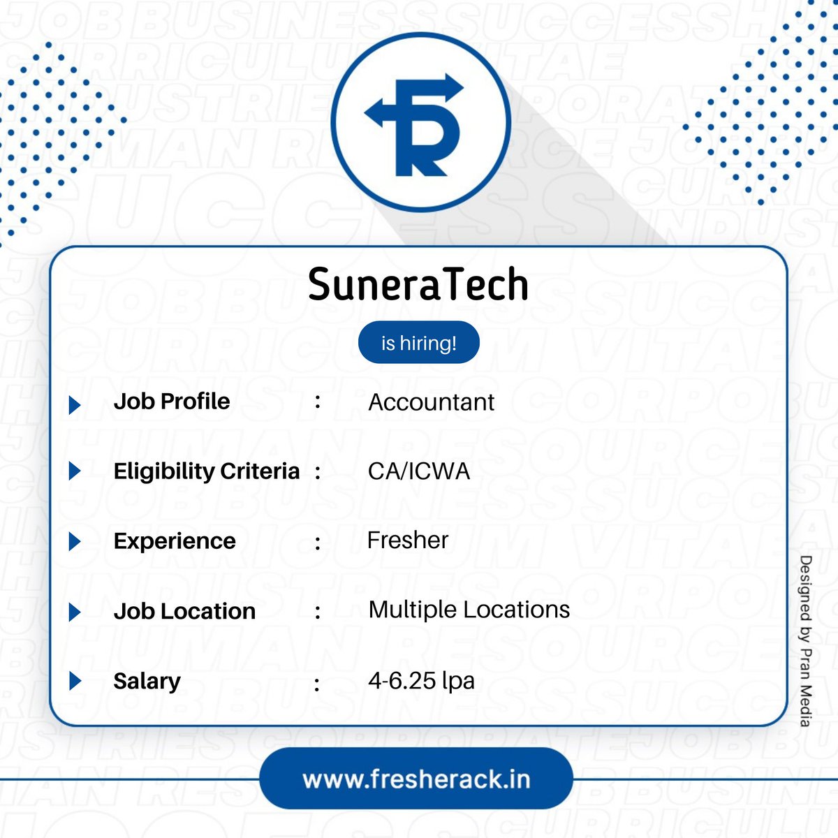 fresherack's tweet photo. SuneraTech is hiring!
Visit website for more details: https://t.co/7gtyF2Jqja

#jobs #hiring #jobseekers #jobsearch #lookingforjob #ca #icwa #engineering #freshers #india #fresherack https://t.co/u1GijtsHCN