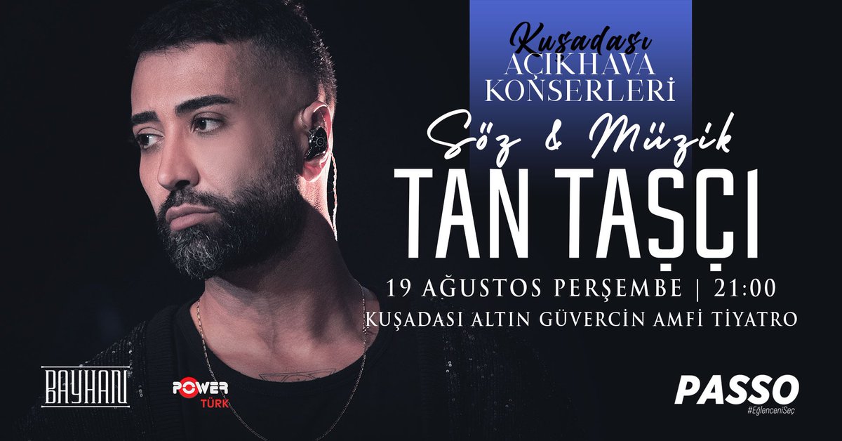 #SözMüzikTanTaşçı konser tarihlerimizi duyurduğumuzdan beri, Kuşadası konseri talepleri alıyorduk. 27 Temmuz Salı akşamı ve 19 Ağustos Perşembe akşamı #SözMüzikTanTaşçı Kuşadası Altın Güvercin Amfi Tiyatro'da. Biletler <a href="/passo_com_tr/">Passo</a> de...