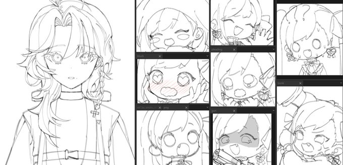 progress on today's stream!
also worked on new emotes for my channel 😊 