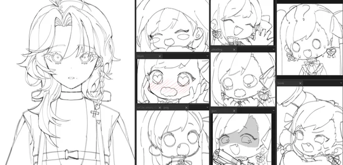 progress on today's stream!
also worked on new emotes for my channel 😊 