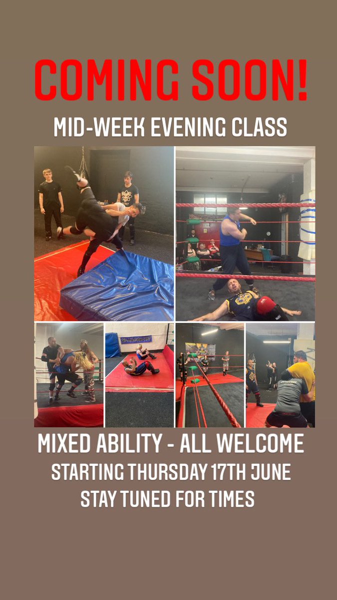 LwfTraining's tweet photo. Thursday evening classes starting 17th June! 🌹 

#WrestlingSchool #WrestlingTraining #Wrestling #BritWres #Chorley #LWF https://t.co/DArcKQ6who