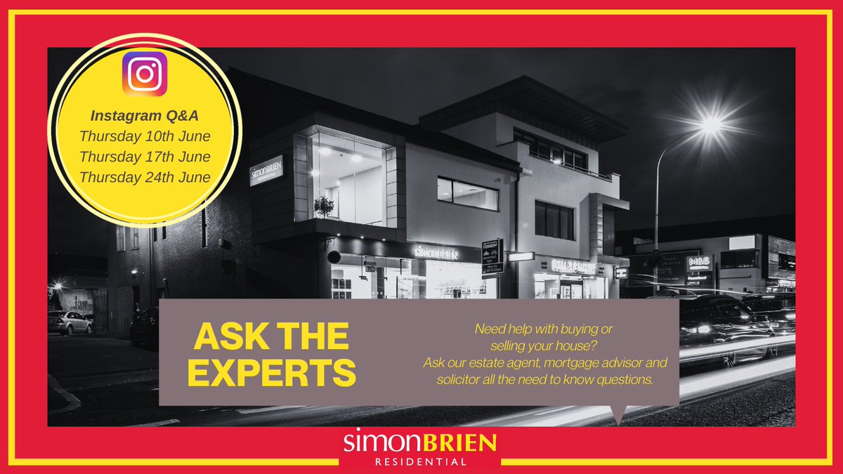 ASK THE EXPERTS 🤩
Need help with buying or selling? 
Ask our estate agent, mortgage advisor and solicitor ALL the questions you need the answers to! Keep an eye out on our Instagram stories and get asking! 📥