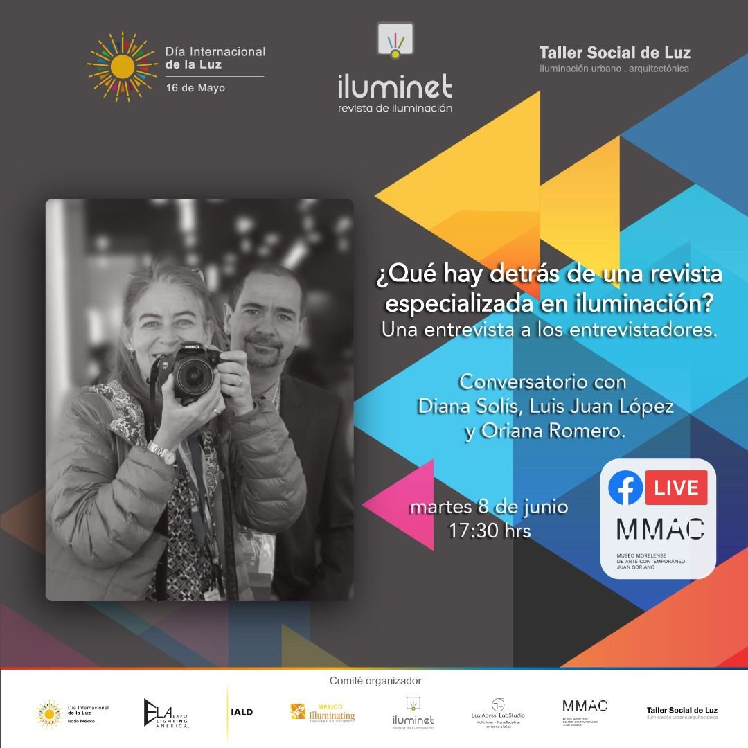 iluminet's tweet photo. Mañana a las 17:30 hrs nos tocará ser los entrevistados y platicaremos con @oriromeronava de todo lo que hay detrás de una revista de iluminación. 💡💻

Sigan la transmisión por Facebook Live del @mmacjs. 🤓

#DIL2021 #DILMX https://t.co/kapIWBxZW0