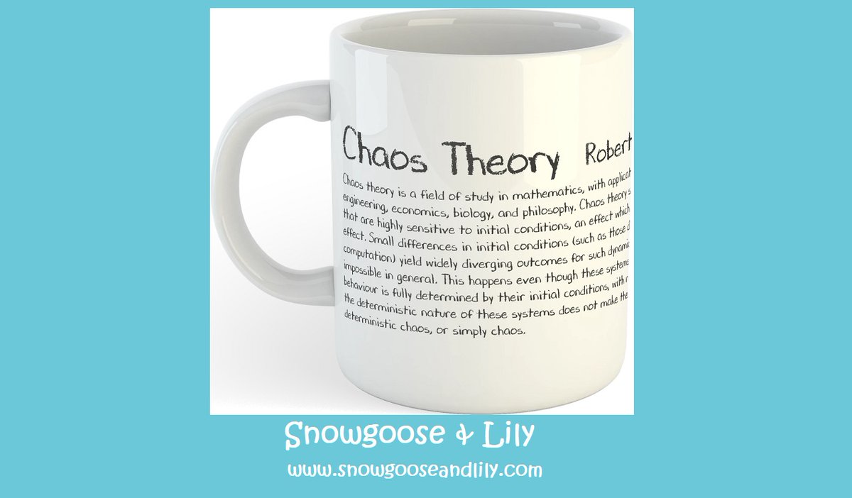 Chaos Theory - Robert May, 1975

#ChaosTheory is a study into the behaviors of dynamic systems that are highly sensitive to initial conditions, an effect which is popularly referred to as the #butterflyeffect.

#mug #gift #thoughtfulgift #fathersday #fathersdaygift #maths