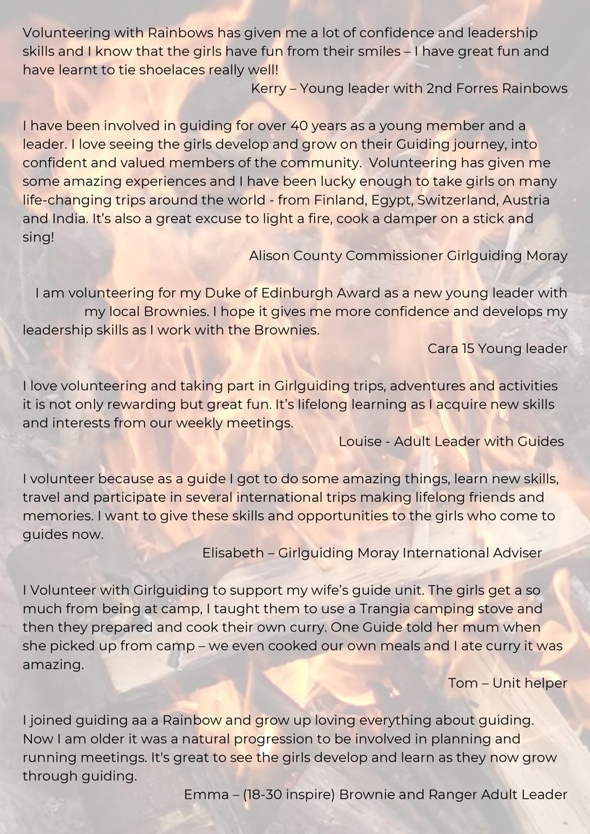 Tsimoray As We Approach The End Of Volunteers Week We Have One More Item We Would Like To Share Alison Williams Of Girl Guiding Moray Sent Us A Page Of