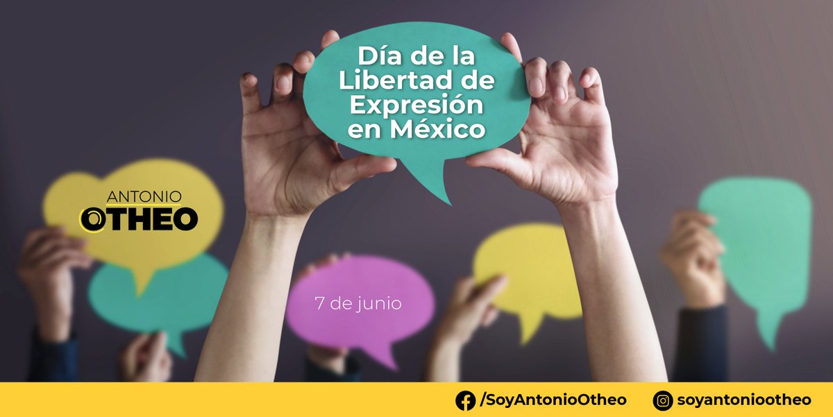 AntonioOtheo's tweet photo. El 7 de junio se conmemora el Día de la Libertad de Expresión en México, para destacar a todas las personas que ejercen el periodismo y se promuevan condiciones más seguras en las que los periodistas ejerzan su labor. https://t.co/WNHCOg2KFP