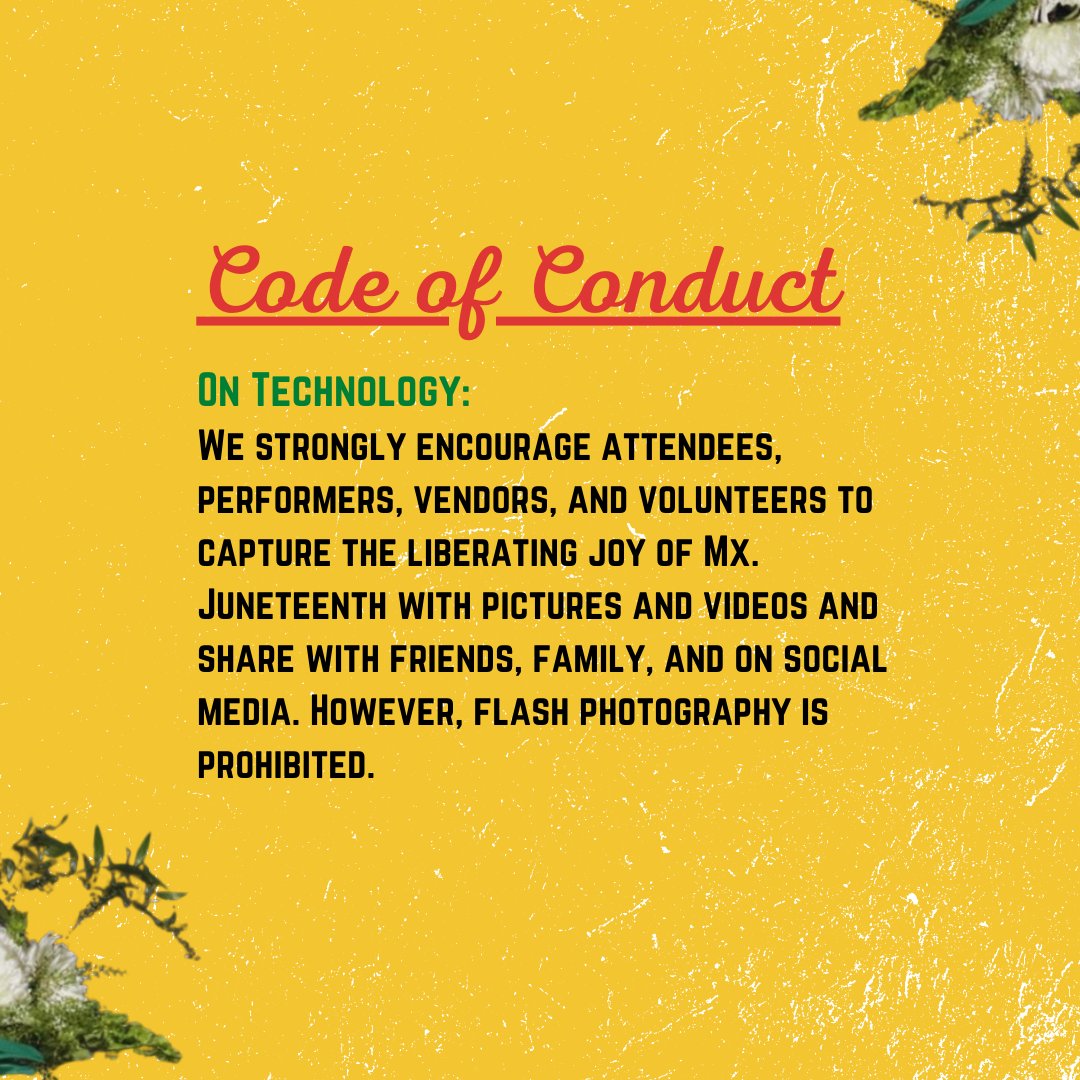 TheCommunityCa3's tweet photo. (4/5) Mx.Juneteenth Code of Conduct! https://t.co/WYZMnl98Fo