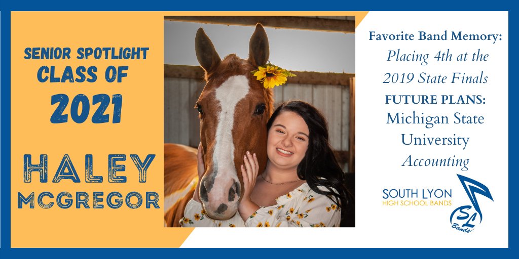 Continuing to celebrate the <a href="/SouthLyonHS/">South Lyon HS</a> Band Seniors with Haley McGregor! #eyeswithpride
