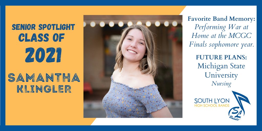 Celebrating the <a href="/SouthLyonHS/">South Lyon HS</a> Band Seniors! Congrats, Samantha Klingler! #eyeswithpride