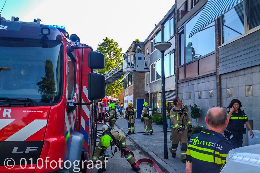 Melding brandweer Lorentzstraat Vlaardingen inzake keukenbrand