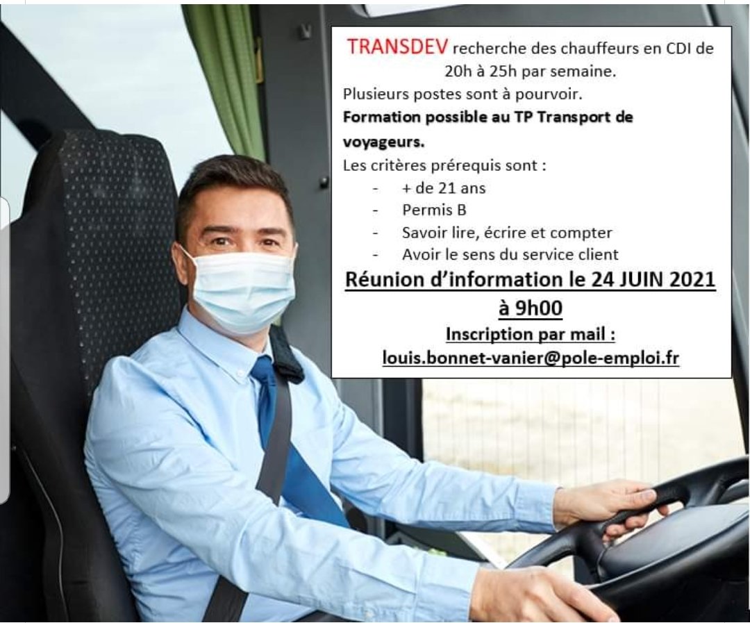 #AgencedeSENS #avecPôleEmploi  #TousMobilisés  @poleemploi_bfc  vous souhaitez devenir conducteur de transport en commun, ceci est pour vous ⤵️