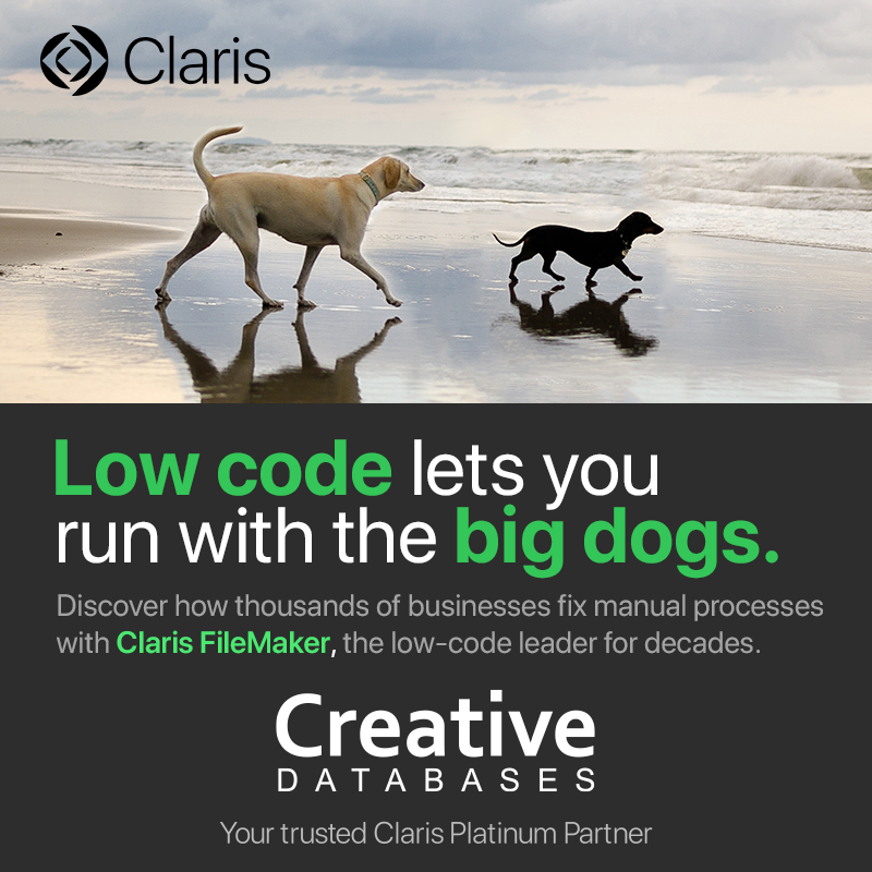 Creative Databases Your trusted Claris Platinum Partner

#Claris #FileMaker #PlatinumPartner #CreativeDatabases