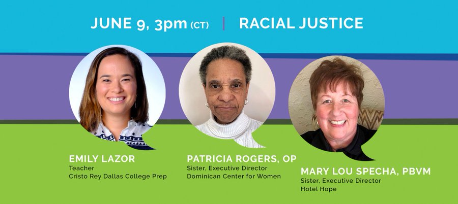 bkresspbvm's tweet photo. How do we work toward becoming an anti-racist society? How is racism connected to migration? Climate change? Join the conversation at 3 p.m. CDT on June 9. Find out more at https://t.co/XjOzspYBVj
#exploringintersections #catholicsisters https://t.co/VJNTCCbOZN