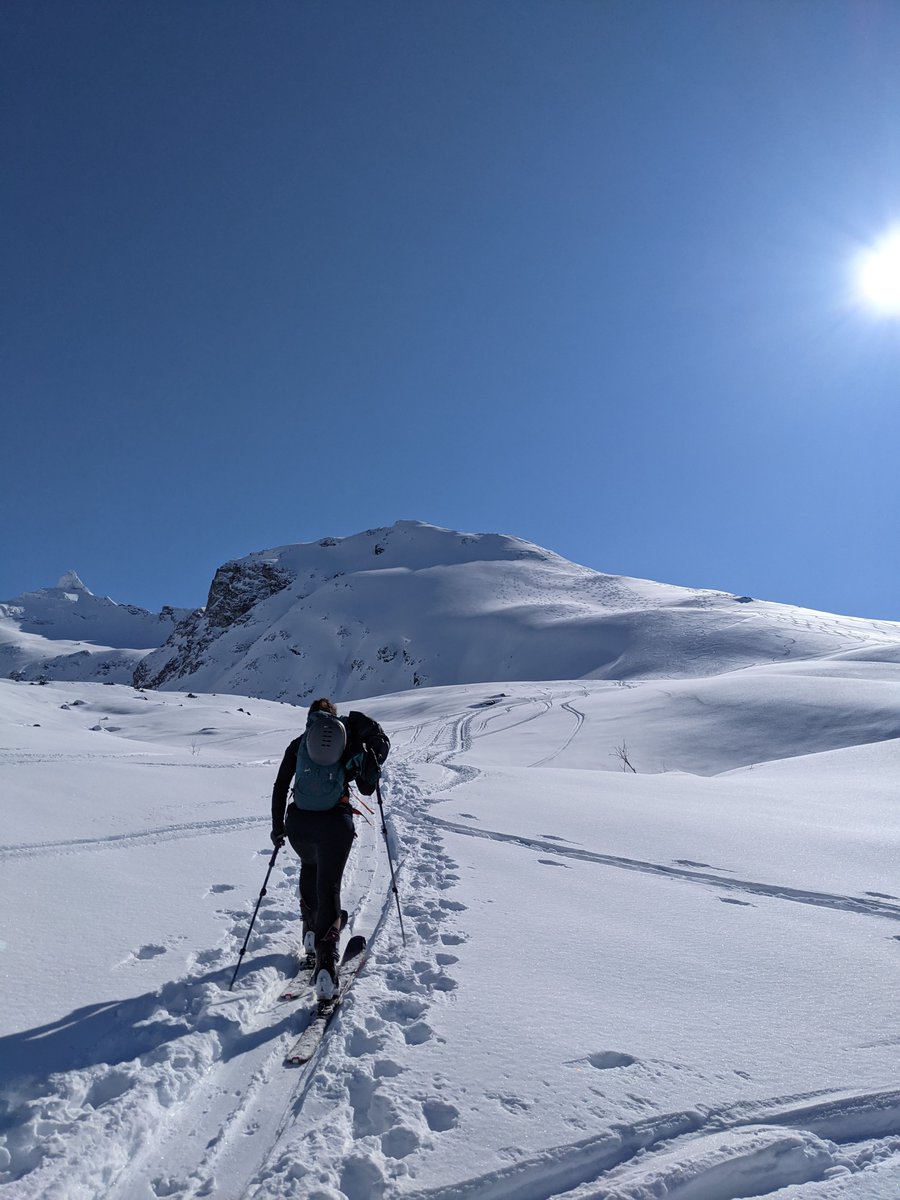 Me on ski tour with lots of snow but also lots of sun.