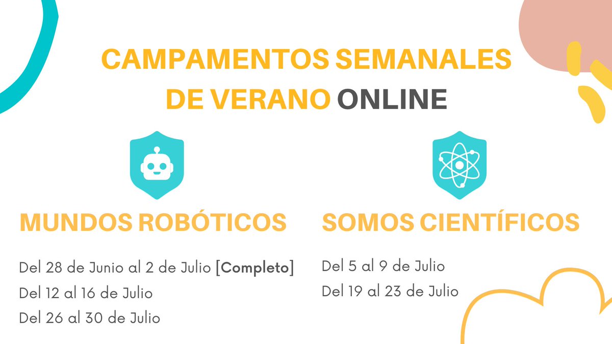 ¡Aún estás a tiempo de apuntarte a nuestros campamentos semanales! 
Más info en steambit.es