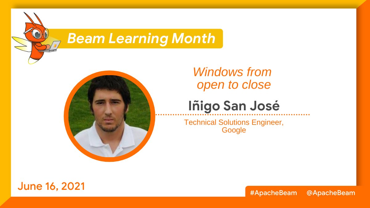 ApacheBeam's tweet photo. Would you like to learn how to go from the window basics to more advanced use cases using triggers and custom windows? Join this talk from Iñigo San José at #BeamLearningMonth
Register now!:
https://t.co/hMiC0Dta5I https://t.co/ZC4nasTVEX
