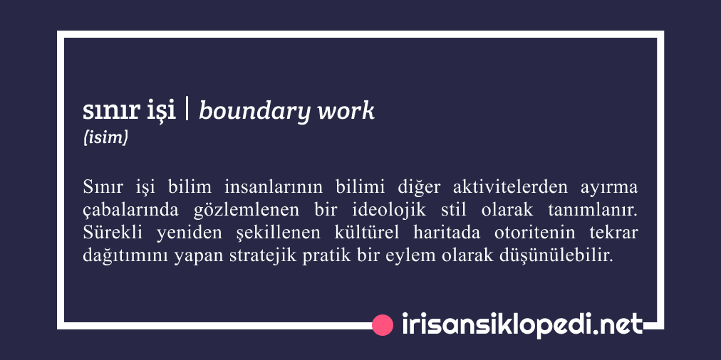 boundary-work | sınır işi (isim)

Yazar: 
Kaya Akyüz (
@KayaAkyuez 
 )
 
Editör: 
Cansu Güner (
<a href="/cansuguner/">Dr. Cansu Güner</a> 
 ) 
 
Açıklamanın kendisi: 
irisansiklopedi.net/2019/11/27/bou…

#boundarywork #sinirisi  #sts #irisansiklopedi #crowdsourced