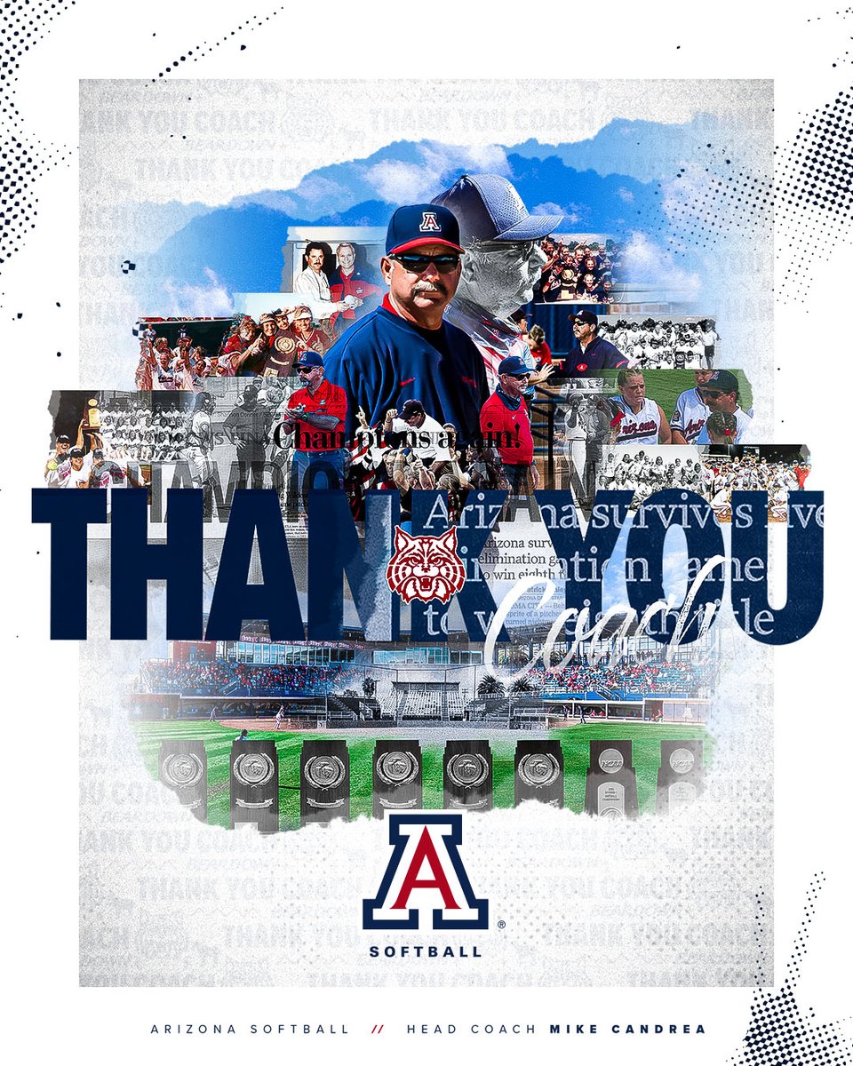 Here's to the best to ever do it.

After 36 years, Mike Candrea has announced his retirement.

For all you've done for this sport, this university, this community and the lives of so many... 𝑻𝒉𝒂𝒏𝒌 𝒚𝒐𝒖, 𝑪𝒐𝒂𝒄𝒉. 🐐