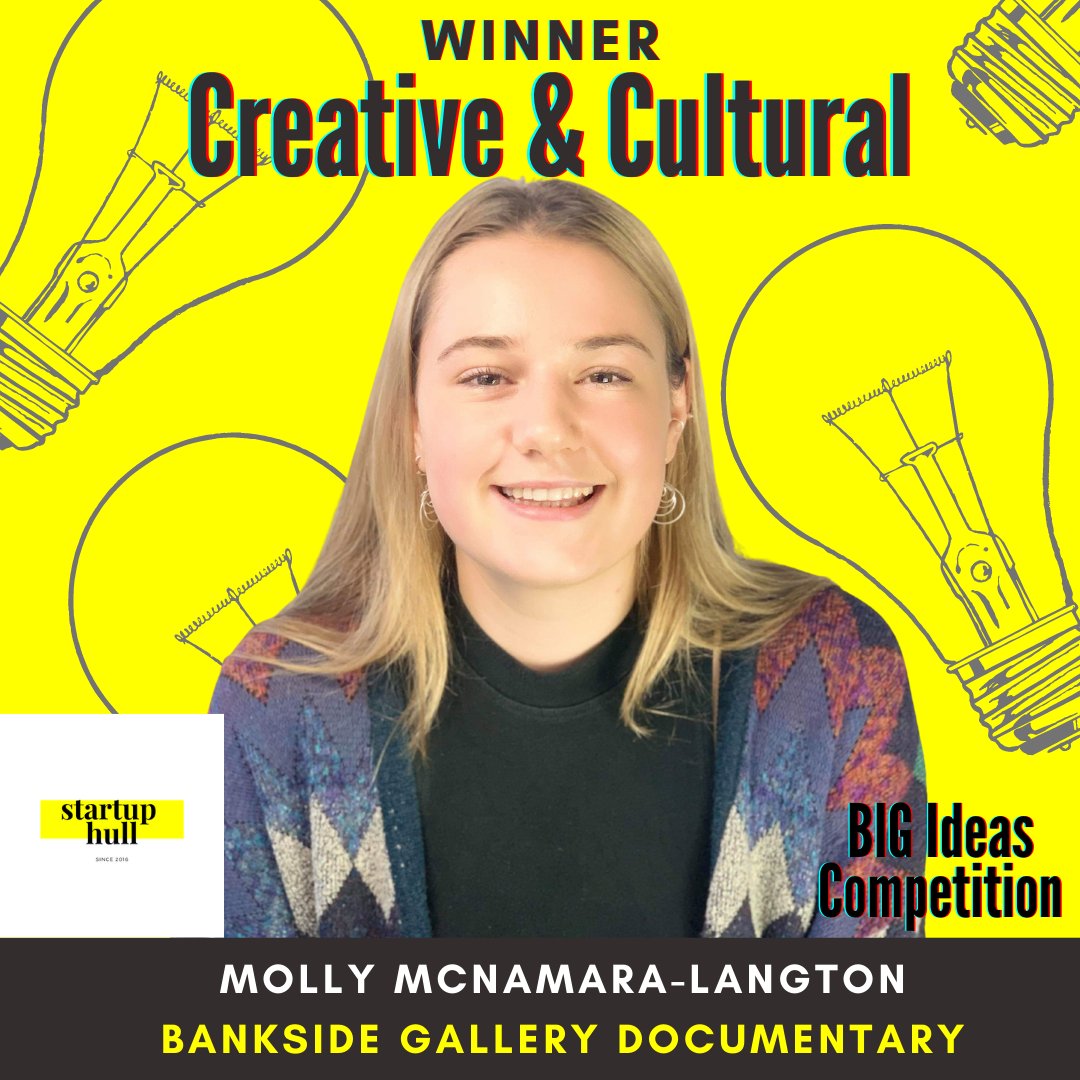 CREATIVE &amp; CULTURAL winner MOLLY MCNAMARA with her BANKSIDE DOCUMENTARY!

Molly shone through due to her love for Hull and the community of artists here that she aims to capture! Backing an independent producer is a great example of a creative entrepreneur! 👏