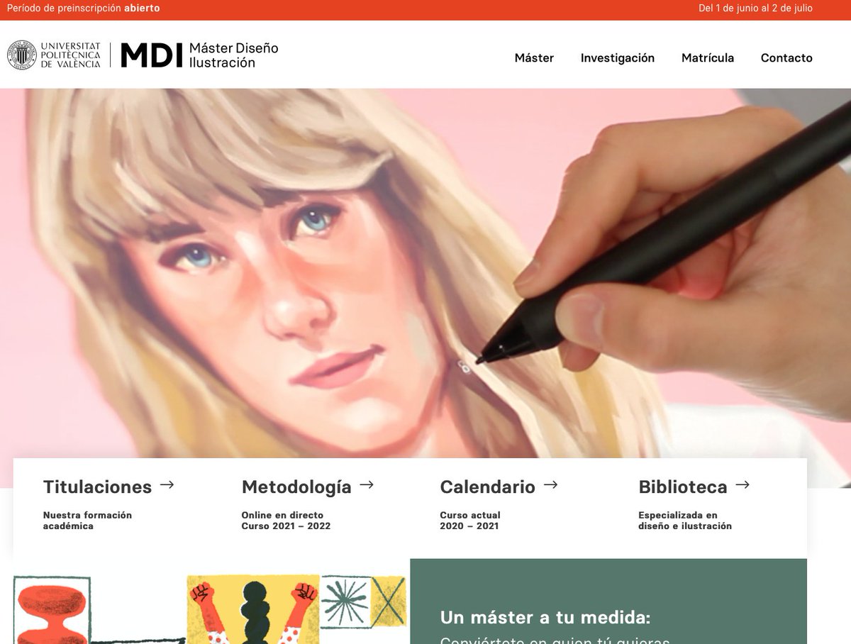 Stuart_Docherty's tweet image. Matriculation to the Uni of Valencia Masters in Design and Illustration is open for the month of June, take look if you&apos;re interested in polishing and formalising your skills. mdi.upv.es/titulaciones/