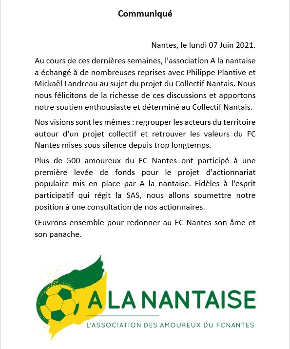Communiqué : A la nantaise soutient le Collectif Nantais !