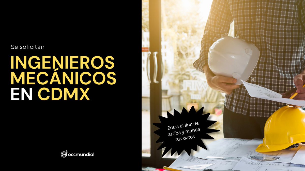🚨 Se buscan ingenieros mecánicos 🚨
Todas las ofertas de empleo aquí
 👉 occmx.net/indus 👈
#OfertasDeEmpleo #Vacantes #Ingenieria