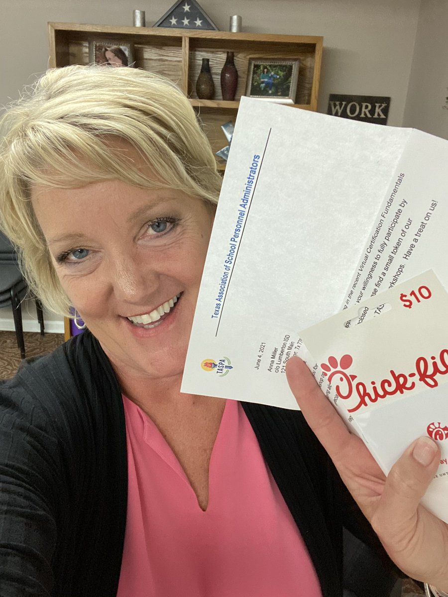LISDEmployment's tweet photo. Thanks for the gift card @TASPA3 ! And all of the great info you shared at the Certification Worksop and Update! #TASPA #TXEd https://t.co/74AvQjSmWL