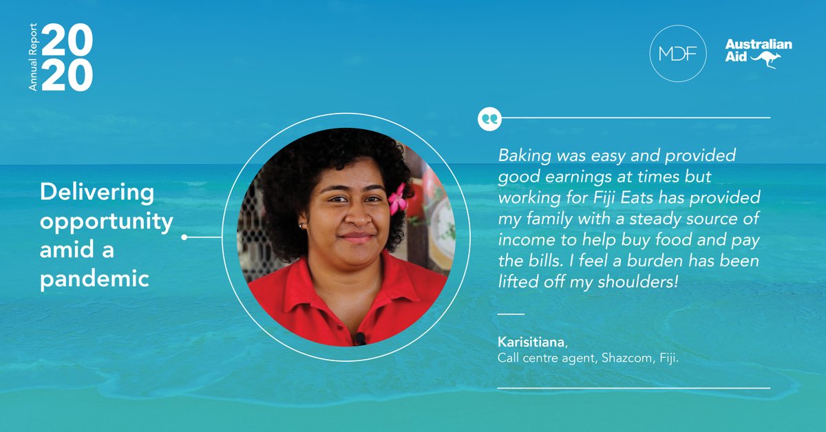 MDFGlobal's tweet photo. As MDF launches its AR 2020, today we look at MDF’s impact on communities in #Fiji. 

Amid the pandemic crisis, MDF partnered with Shazcom Technology to launch ‘FijiEats’ a mobile-based food delivery app. Follow for full story: https://t.co/6Kk1Aafky0

#MDFImpact @AusHCFJ https://t.co/cxvqobwYVe
