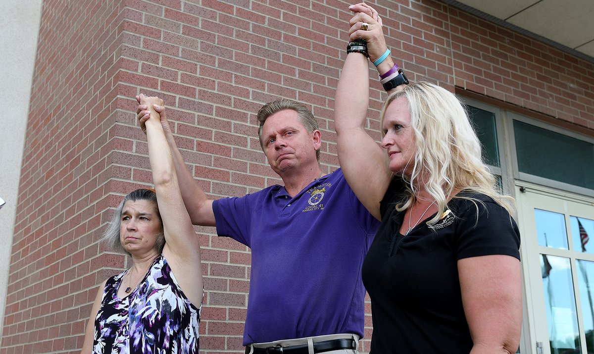 Jim Beckford says the main thing they wanted is for their daughters to come home. And to that the parents raise their hands. Kylr Yust sentenced to life and 15 years in prison in the deaths of Kara Kopetsky and Jessica Runions. <a href="/KCStar/">The Kansas City Star</a> <a href="/GRicekcstar/">Glenn E. Rice</a> reporting.