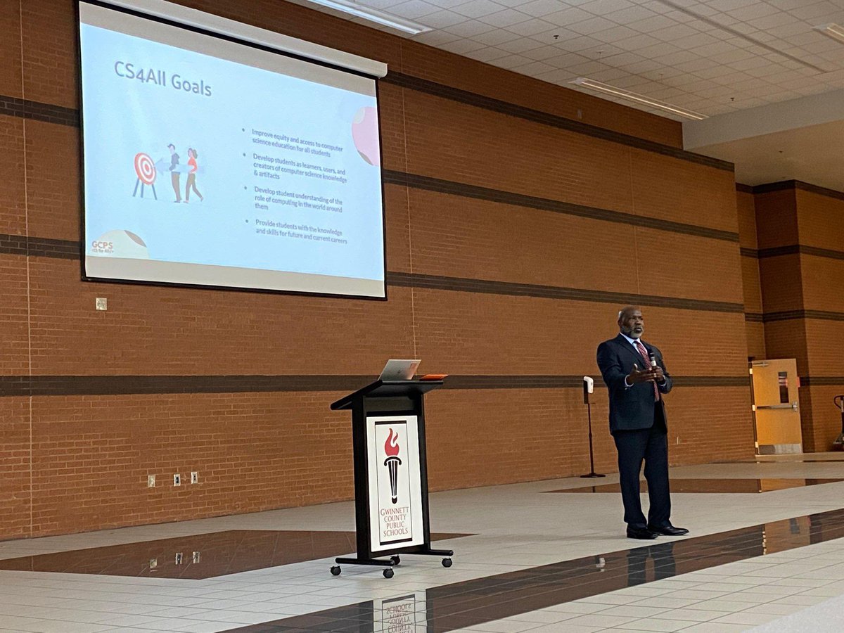 hollowayteaches's tweet image. CS Summer Institute day 1 is in full swing! Thank you to @MadamPeta for speaking to us on the importance of inclusive CS instruction and the powerful impact educators have on our students! So thankful for our support team! #GCPSCS4All @KristinLuthi @GCPSCTE