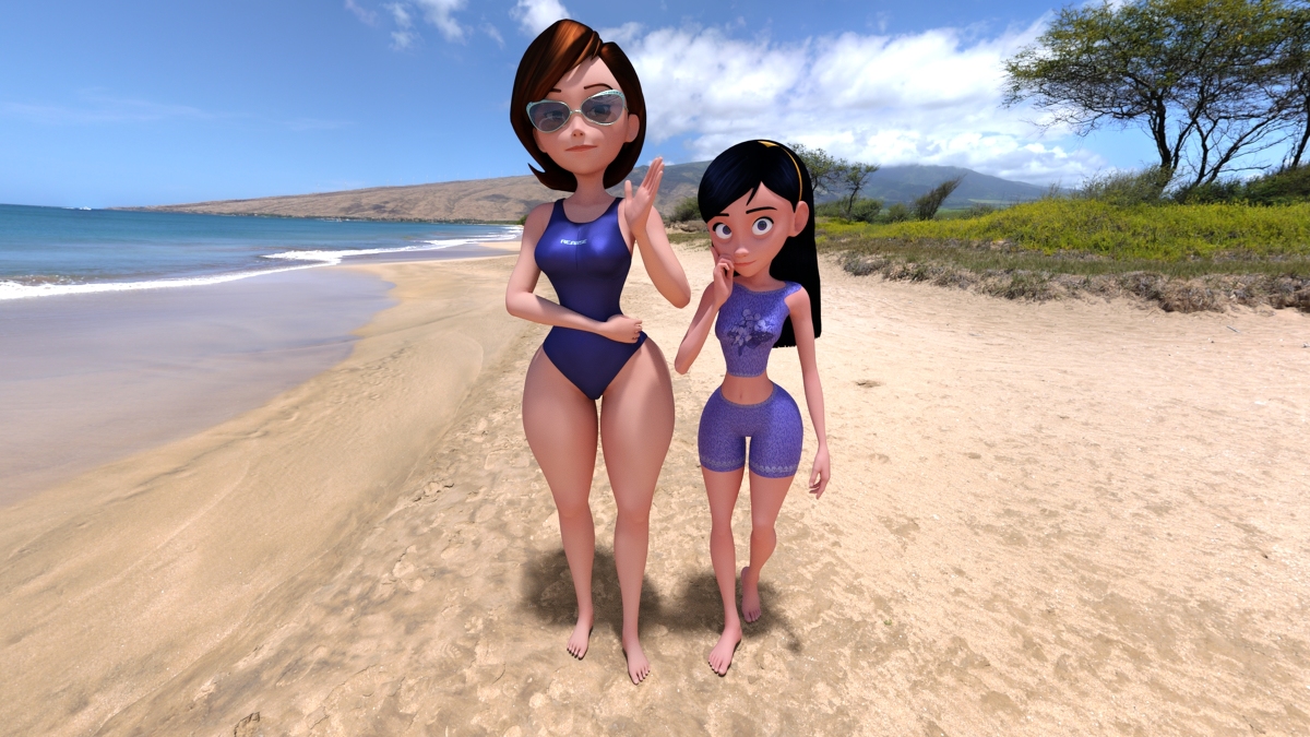 “Helen and Violet On The Beach #3D #DAZ-Studio #Daz3D #DAZStudio #3DCG #巨尻 ...