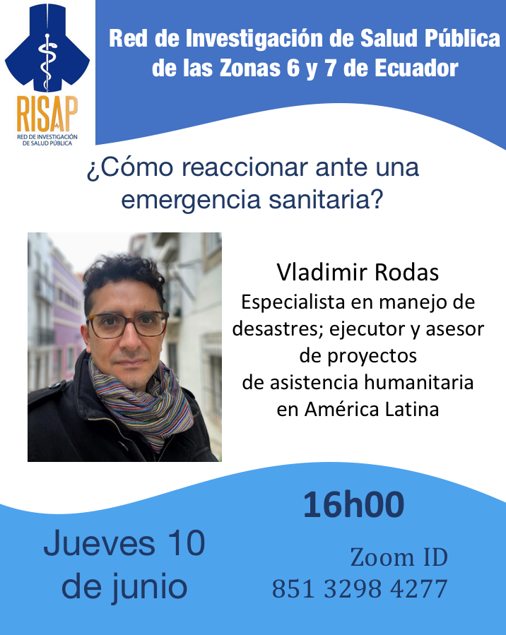 DeInvestigacion's tweet photo. ¿Cómo reaccionar ante una emergencia sanitaria?

Esta semana nos acompaña Vladimir Rodas, experto en atención humanitaria ante desastres.

Jueves 10 de junio
16h00
Zoom: 851 3298 4277 https://t.co/NA8JRrwdMC