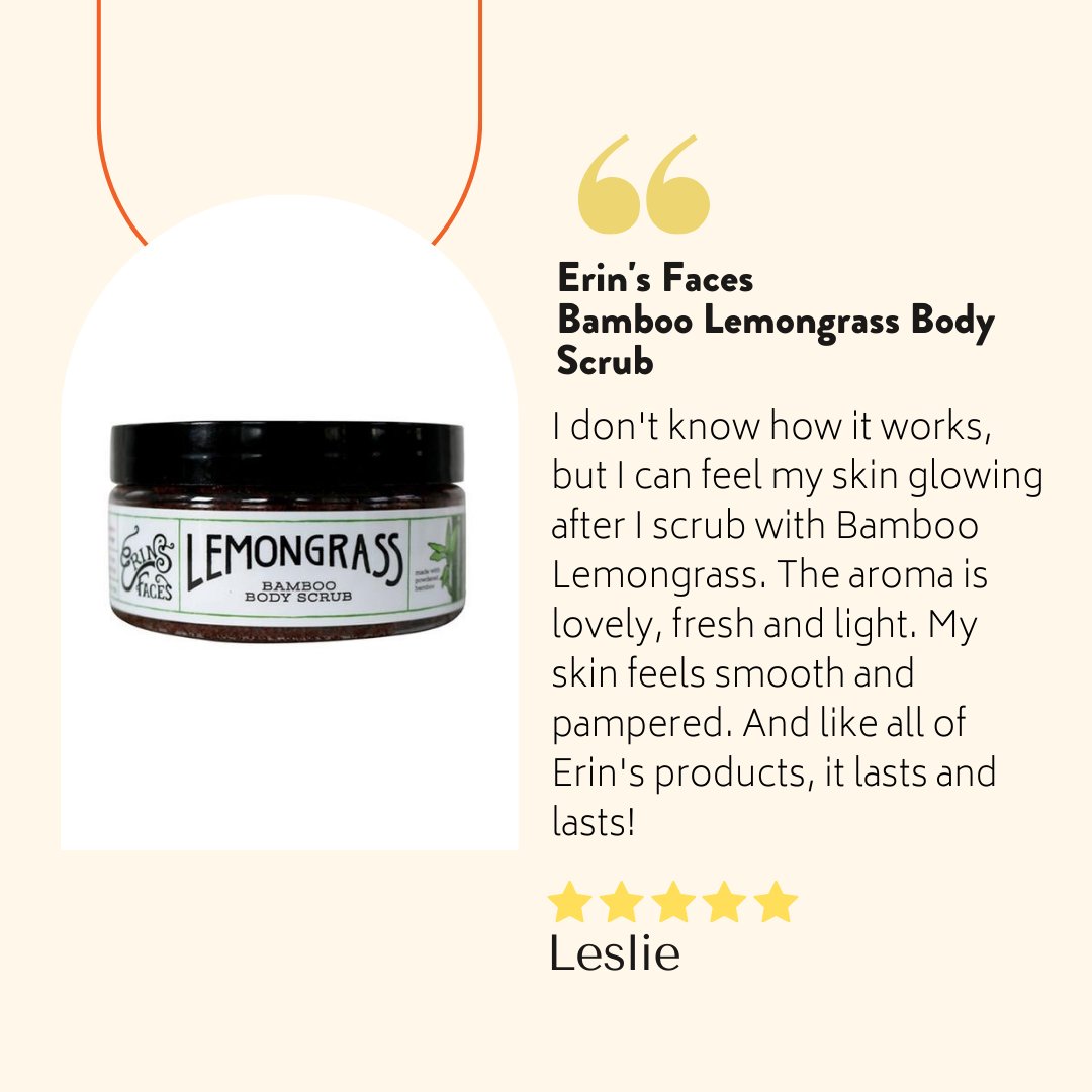 thinkdirty's tweet photo. Scrub away the dirt of today with @erinsfaces Bamboo Lemongrass Body Scrub. 🎍 Containing a refreshing blend of lemongrass, mimosa, and litsea, this body scrub is ideal for any person wanting that crazy soft, hydrated skin!😌 Shop here -> https://t.co/QM0gKUcOE5✨ https://t.co/qnkLLVYsuP
